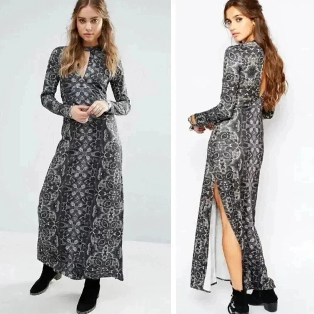 Free People Cabaret Maxi Dress Kaleidoscope Print